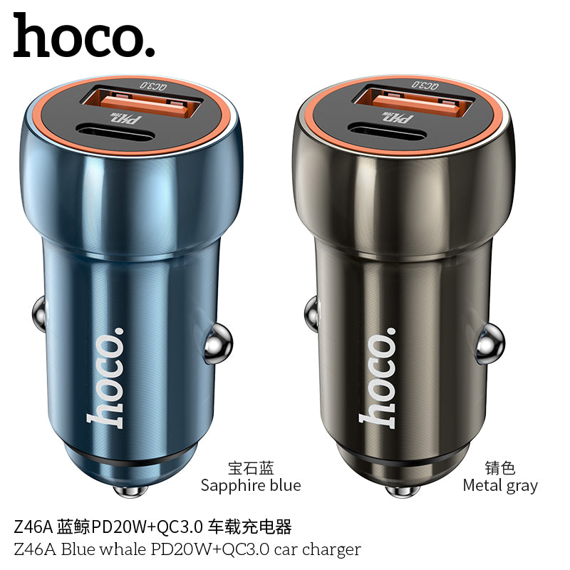 Z46A Blue whale PD20W+QC3.0 car charger