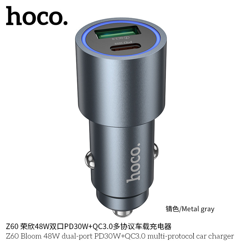 Z60 Bloom 48W dual-port PD30W+QC3.0 multi-protocol car charger