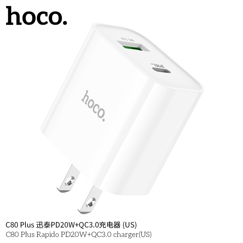 C80 Plus Rapido PD20W+QC3.0 charger(US)