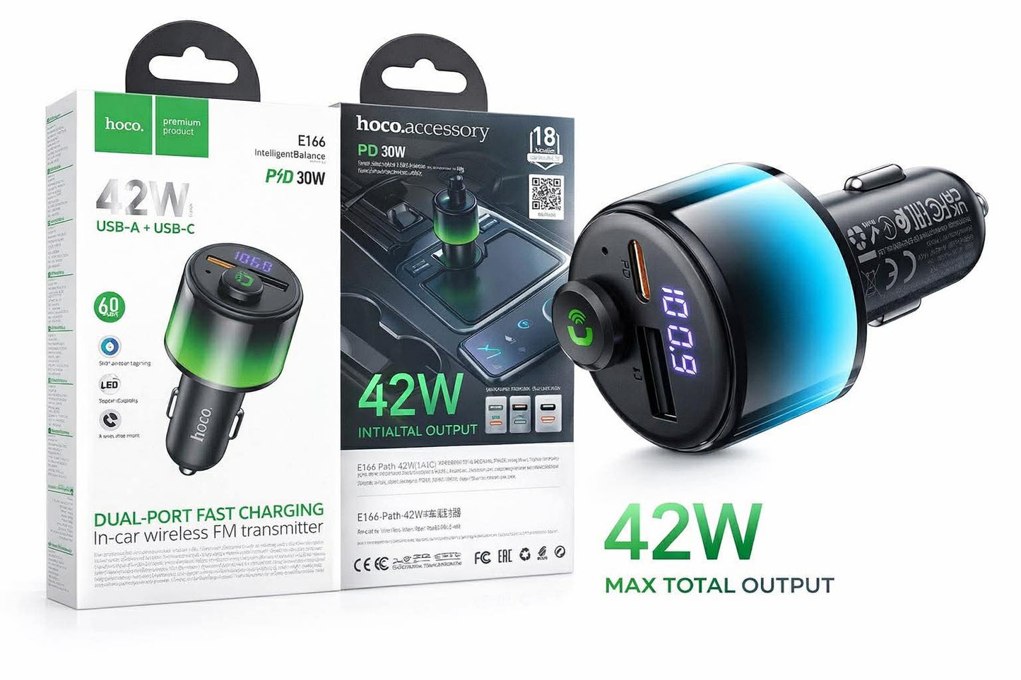 HOCO E166 Car Bluetooth FM Transmitter