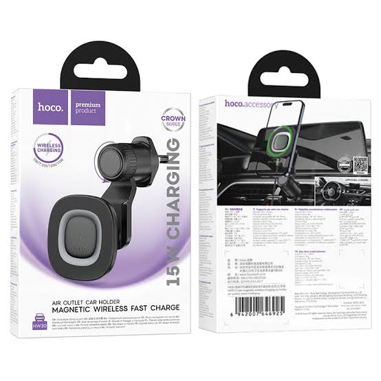 HOCO HW30 Wireless Charging Car Holder for Air Outlet
