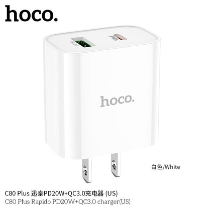 C80 Plus Rapido PD20W+QC3.0 charger(US)