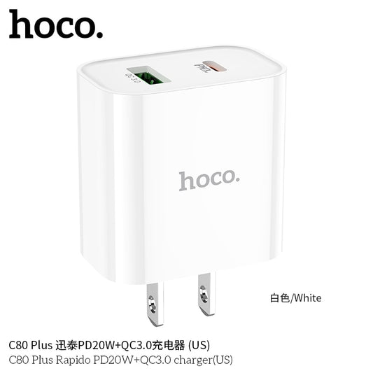 C80 Plus Rapido PD20W+QC3.0 charger(US)
