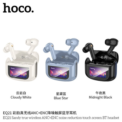 EQ21 Sandy true wireless ANC+ENC noise reduction touch screen BT headset