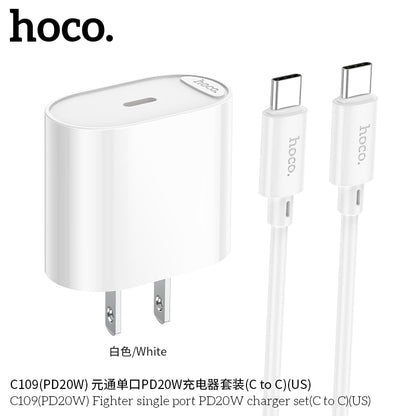C109(PD20W) Fighter single port PD20W charger set(C to C)(US)