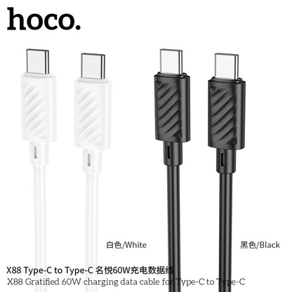 X88 Gratified 60W charging data cable for Type-C to Type-C(unpackaged)