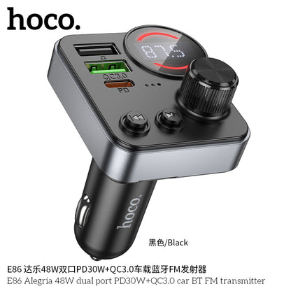 E86 Alegria 48W dual port PD30W+QC3.0 car BT FM transmitter