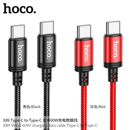 X89 Wind 60W charging data cable Type-C to Type-C