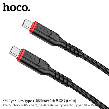 X59 Victory 60W charging data cable Type-C to Type-C(L=3M)