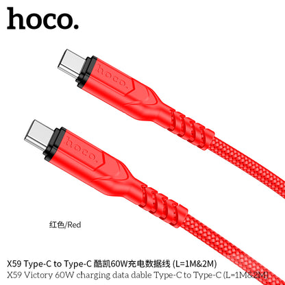 X59 Victory 60W charging data cable Type-C to Type-C(L=2M)
