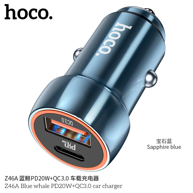 Z46A Blue whale PD20W+QC3.0 car charger