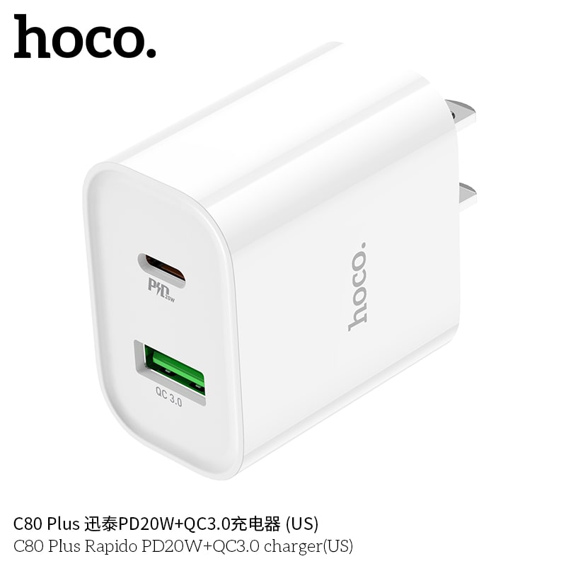 C80 Plus Rapido PD20W+QC3.0 charger(US)