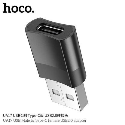 UA17 USB Male to Type-C female USB2.0 adapter