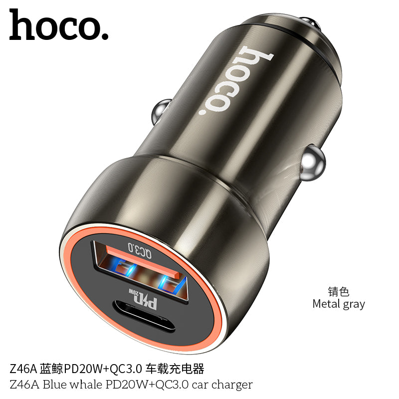 Z46A Blue whale PD20W+QC3.0 car charger