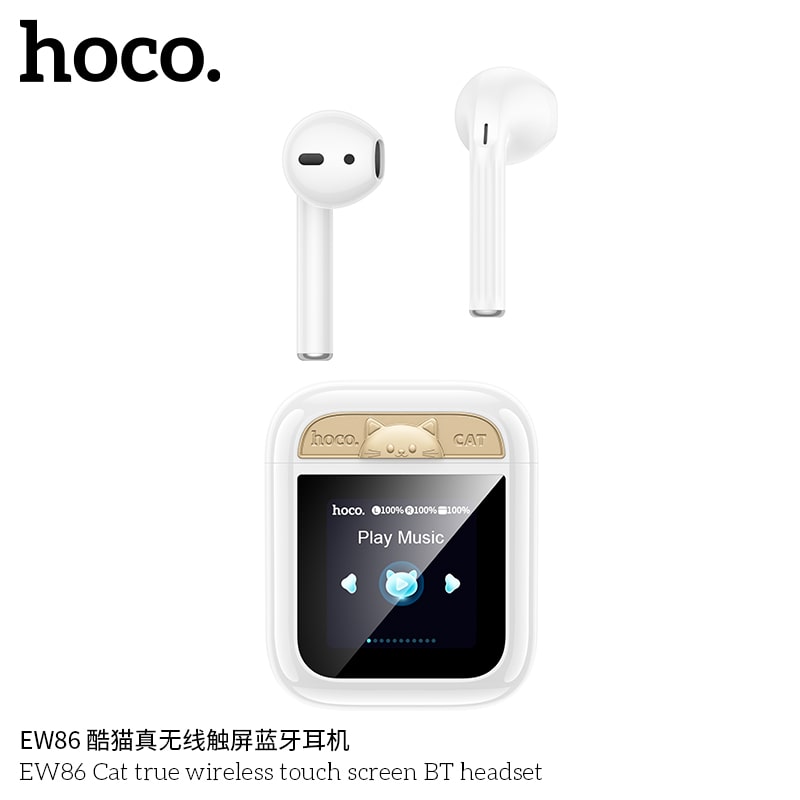 EW86 Cat true wireless touch screen BT headset