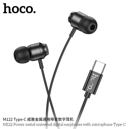 M122 Power metal universal digital earphones with microphone Type-C