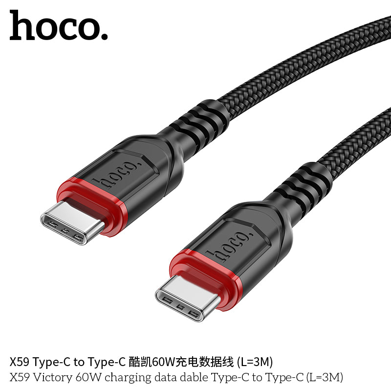X59 Victory 60W charging data cable Type-C to Type-C(L=3M)