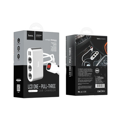 HOCO Z13 Car Charger Dual USB 3 cigarette Lighter ports
