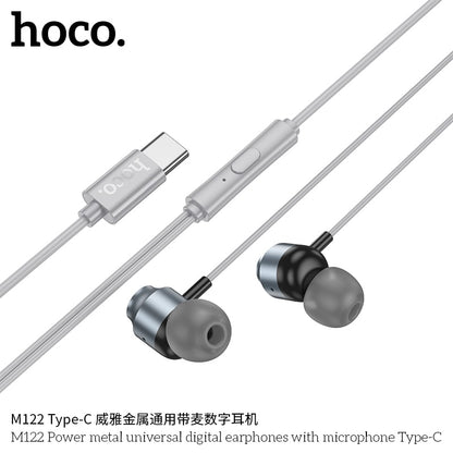 M122 Power metal universal digital earphones with microphone Type-C