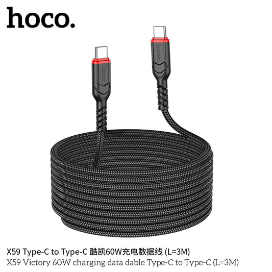X59 Victory 60W charging data cable Type-C to Type-C(L=3M)
