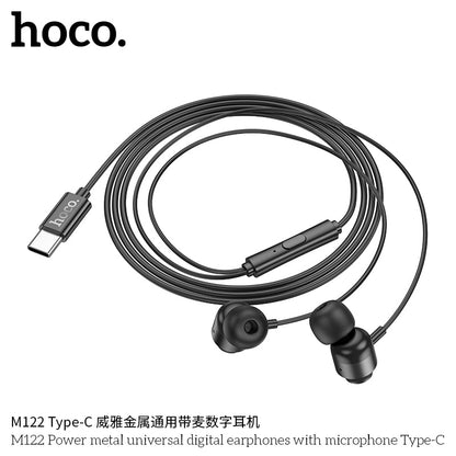 M122 Power metal universal digital earphones with microphone Type-C