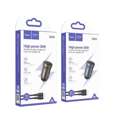 HOCO Z62A Car Charger With Type C- Lighting Cable