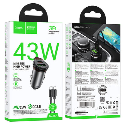 Car charger NZ16A  43W with Type C- Type C