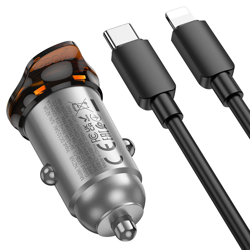 Car charger NZ16B 45W  with type C- Lighting Cable