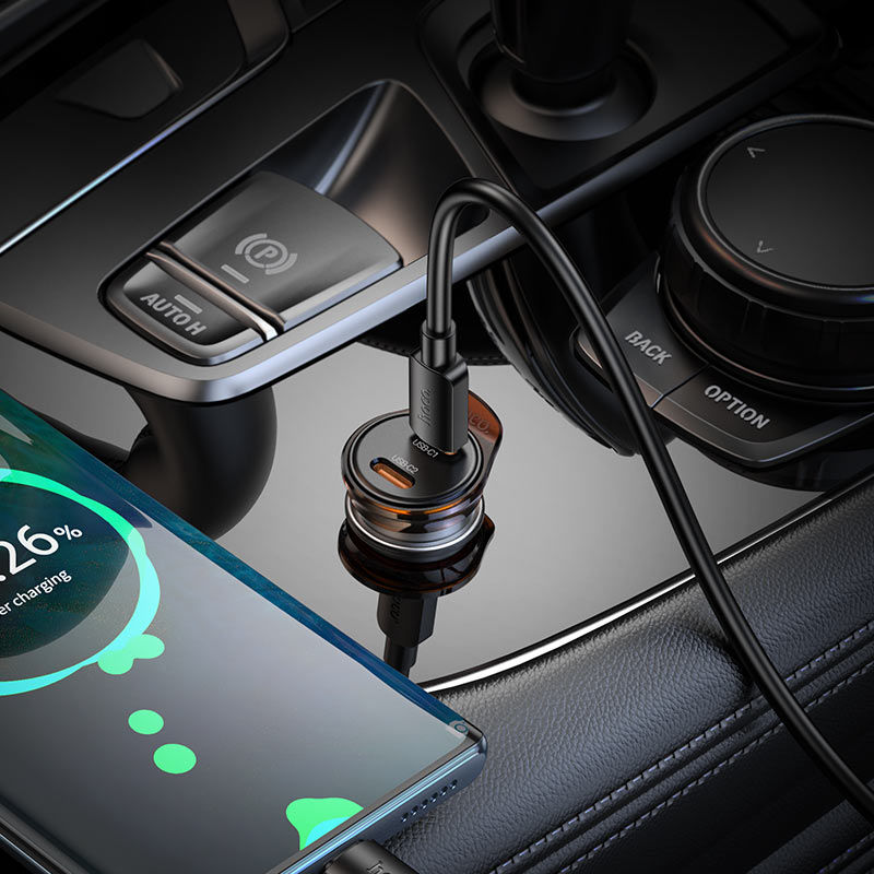 HOCO NZ16B Car Charger With Type C-Type C