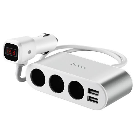 HOCO Z13 Car Charger Dual USB 3 cigarette Lighter ports